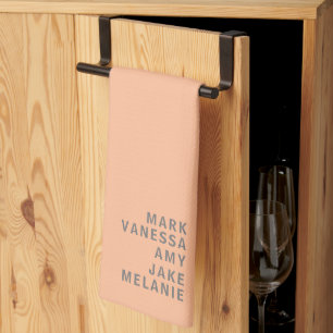 Linge De Cuisine Noms minimalistes des membres de la famille Peach 