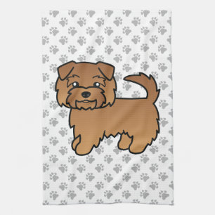 Linge De Cuisine Norfolk Terrier Rouge Chien de Dessin Animé Mignon