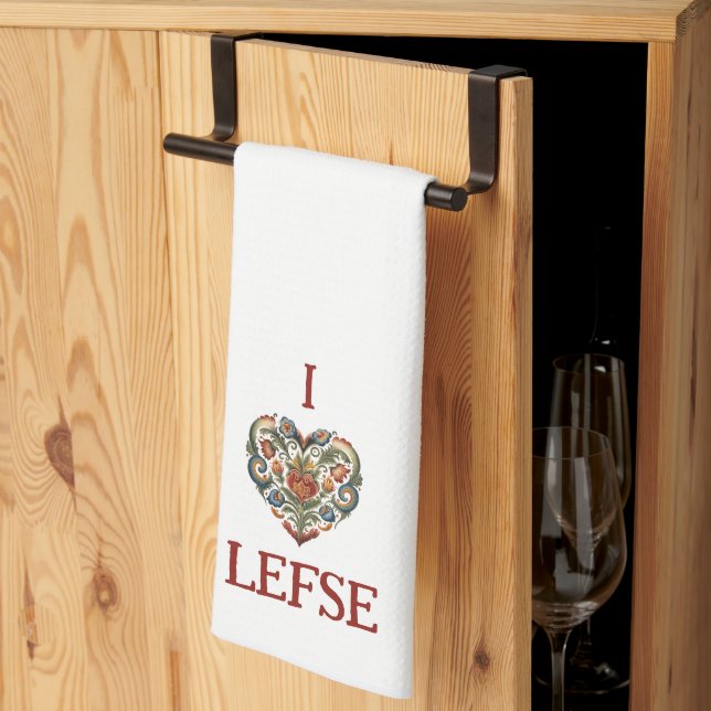 Linge De Cuisine Norvégien Rosemaling I Love Lefse (Pliage en tiers)