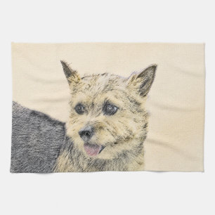 Linge De Cuisine Norwich Terrier Peinture - Cute Original Chien Art