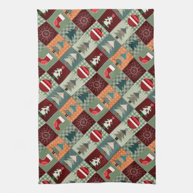 Linge De Cuisine Nostalgale Vintage Patchwork Quilt (Vertical)