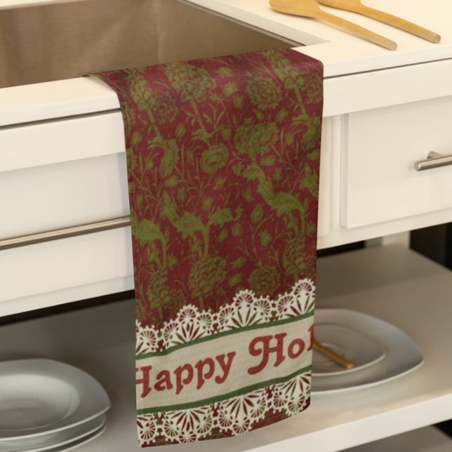 Linge De Cuisine Nostalgic Classic William Morris Gold Holiday (William Morris dish towels)
