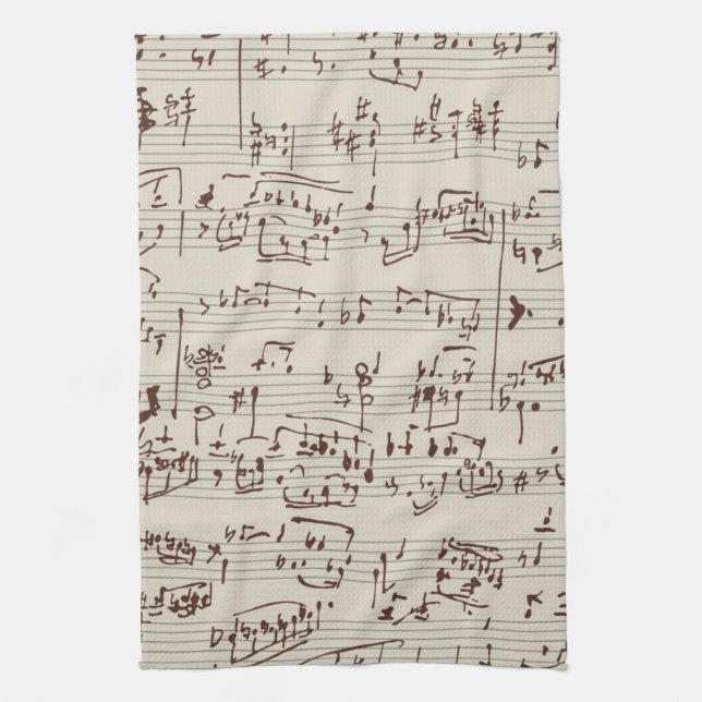 Linge De Cuisine Notes de musique (Vertical)