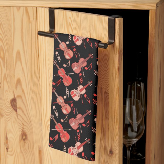 Linge De Cuisine Notes de violon et de musique (Pliage en tiers)