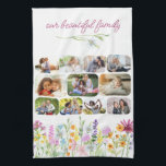 Linge De Cuisine Notre belle famille Joli Fleur sauvage 11 Photo<br><div class="desc">Jolie serviette de cuisine fleur sauvage personnalisée avec 11 de vos photos préférées et titre personnalisé, comme "notre belle famille". Vos photos sont affichées dans des formes arrondies de rectangle et, si vous rencontrez des problèmes de placement, essayez de recadrer votre image dans une forme horizontale de paysage et de...</div>