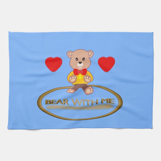 Linge De Cuisine Nounours Bleu (Horizontal)