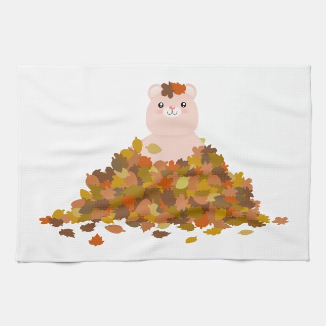 Linge De Cuisine Nounours d'automne 2 (Horizontal)