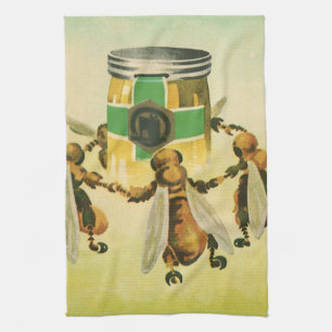 Linge De Cuisine Nourriture Vintage, Abeilles à Miel Biologique Dan