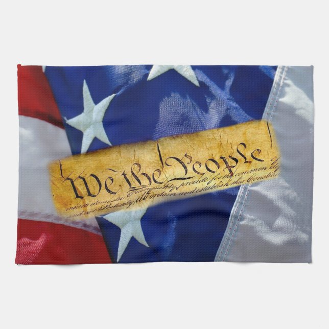 Linge De Cuisine Nous Le Peuple Drapeau Américain (Horizontal)
