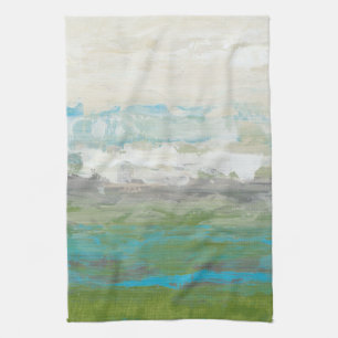 Linge De Cuisine Nuages Blancs Surplombant Un Beau Paysage