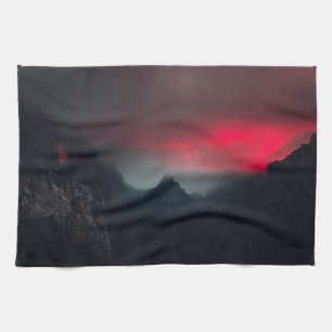Linge De Cuisine Nuages brûlants, brouillard et montagnes