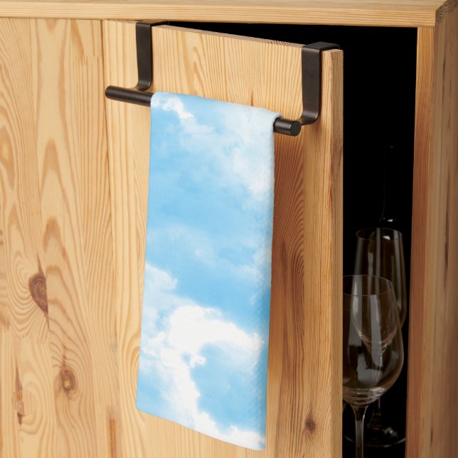 Linge De Cuisine Nuages Ciel Bleu (Pliage en tiers)