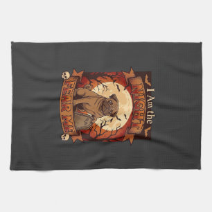 Linge De Cuisine Nuit Américaine M'effraie Halloween Pug Lune Tomba
