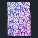 Linge De Cuisine Nuit Désert Saguaro Cactus Motif Aquarelle<br><div class="desc">Décorez votre cuisine avec cette serviette cactus couleur violet et bleu aquarelle. Fait un grand ménage ou un cadeau mariage! Vous pouvez le customiser et ajouter du texte. Consultez ma boutique pour plus de couleurs et de motifs !</div>