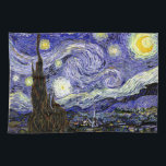Linge De Cuisine Nuit étoilée de Van Gogh, 1889<br><div class="desc">Largement acclamé comme le magnum opus de Van Gogh, le tableau représente la vue à l'extérieur de la fenêtre de son sanatorium la nuit, bien qu'il ait été peint de mémoire pendant la journée. L'image est du domaine public. Contactez les Motifs & Peintures & Graphiques pour toute demande spéciale. ©...</div>
