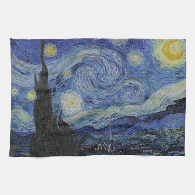 Linge De Cuisine "Nuit étoilée" par Van Gogh (Horizontal)