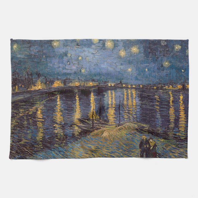 Linge De Cuisine Nuit étoilée sur le Rhône par Vincent Van Gogh (Horizontal)