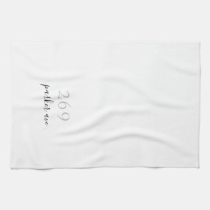 Linge De Cuisine Numéro de rue noir personnalisé moderne