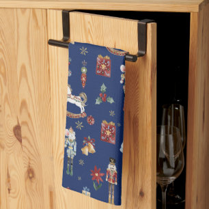 Linge De Cuisine Nutcracker Christmas Ballet Vintage Navy Blue