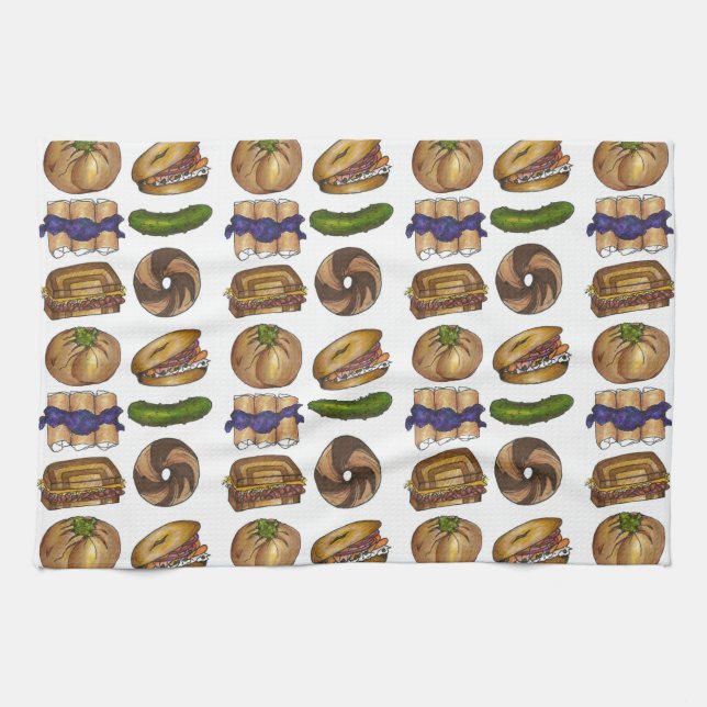 Linge De Cuisine NYC Jaune Deli Food Pickle Blintz Bagel Knish Lox (Horizontal)
