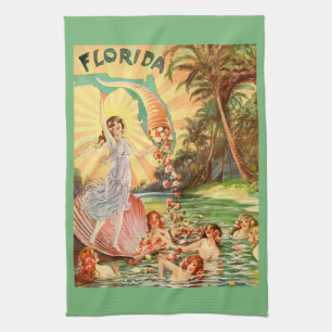 Linge De Cuisine Nymphes d'eau Vintage de Floride