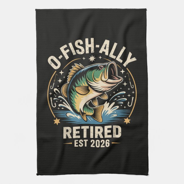 Linge De Cuisine O-Fish-Ally Retraité Pêcheur 2026 Pêche (Vertical)