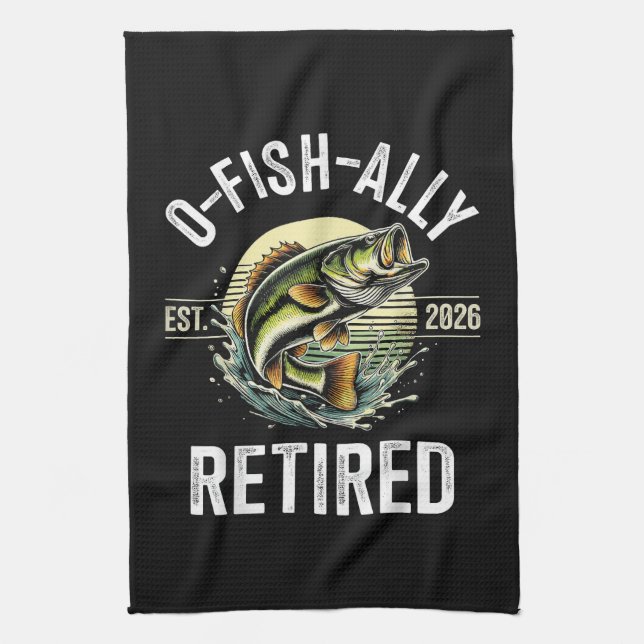 Linge De Cuisine O-Fish-Ally Retraité Pêcheur 2026 Pêche (Vertical)