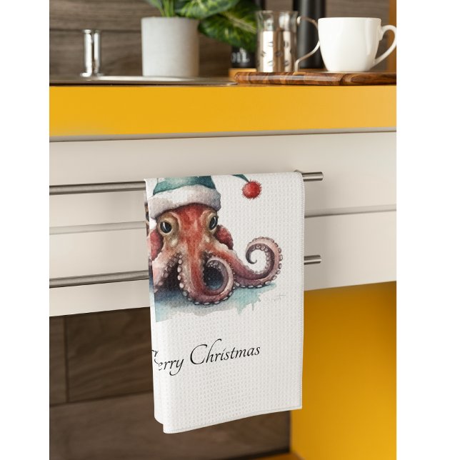 Linge De Cuisine Octopus Christmas Joy, coutume (Créateur téléchargé)