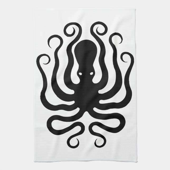 Linge De Cuisine Octopus, relief grec (Vertical)