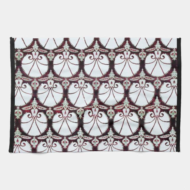 LINGE DE CUISINE ŒILLETS EN DAMAS BLANC (Horizontal)