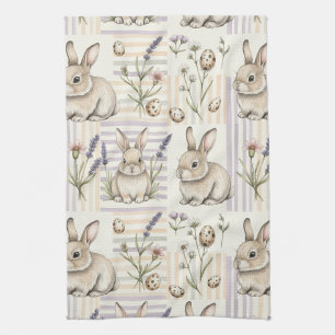 Linge De Cuisine Œuf floral de lavande lapin de printemps