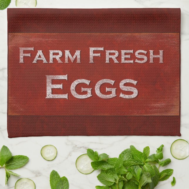 Linge De Cuisine Oeufs frais de ferme (Plié)