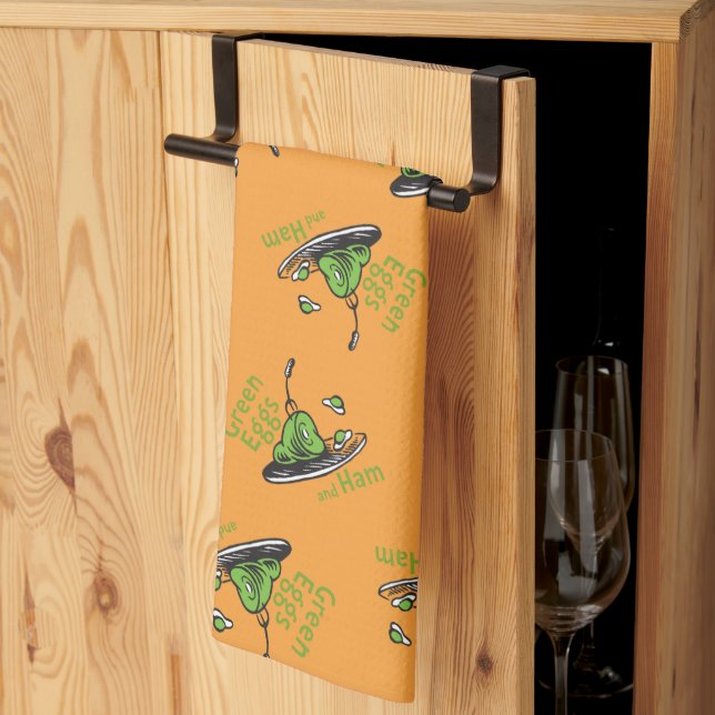 Linge De Cuisine Œufs verts et jambon sur un rythme (Pliage en tiers)