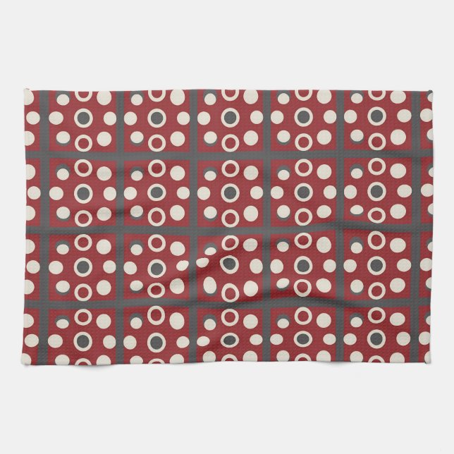 Linge De Cuisine Œuvre d'art abstraite avec des formes circulaires (Horizontal)