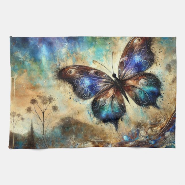 Linge De Cuisine Œuvre d'art fantastique représentant un papillon c (Horizontal)