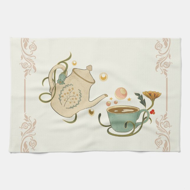 Linge De Cuisine Oeuvre Graphique, Tea Beige (Horizontal)