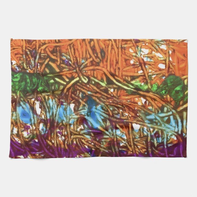 Linge De Cuisine Œuvres d'art en marbre orange, vert, bleu, violet (Horizontal)