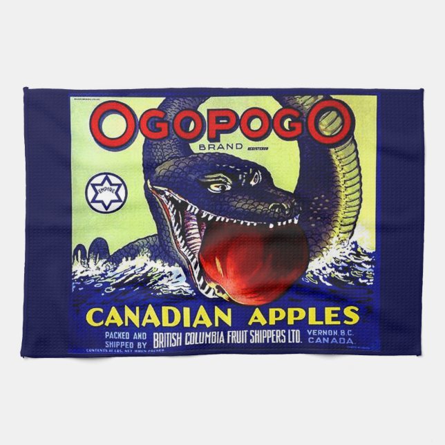 Linge De Cuisine Ogopogo Cartes de fruits canadiennes étiquette imp (Horizontal)