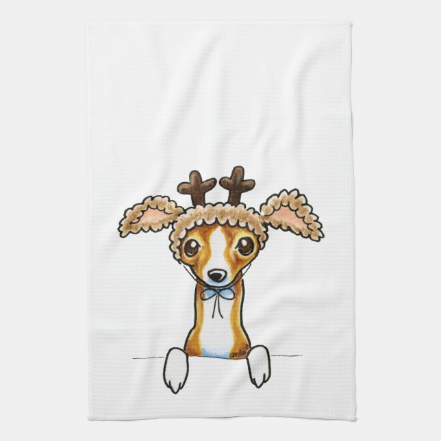 Linge De Cuisine Oh Deer Italian Greyhound (Vertical)