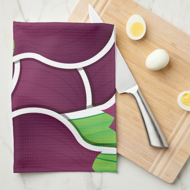 Linge De Cuisine Oignons violets funky (Quart Plié)
