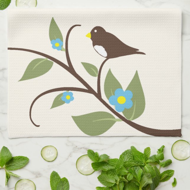Linge De Cuisine Oiseau (Plié)