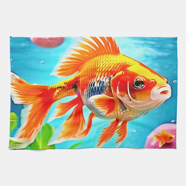 Linge De Cuisine Oiseau blanc orange (Horizontal)