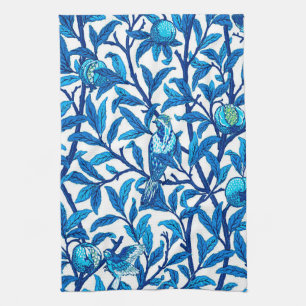 Linge De Cuisine Oiseau et grenade de style Art nouveau, Bleu de Co