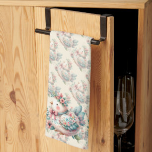 Linge De Cuisine Oiseau folklorique floral au charme Pastel Boho
