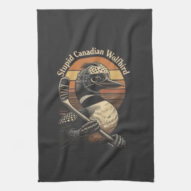 Linge De Cuisine Oiseau loup canadien stupide (Vertical)