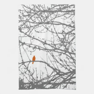 Linge De Cuisine Oiseau sur un érable