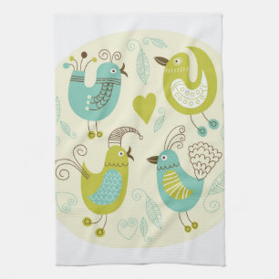 Linge De Cuisine oiseaux de bande dessinée de cate