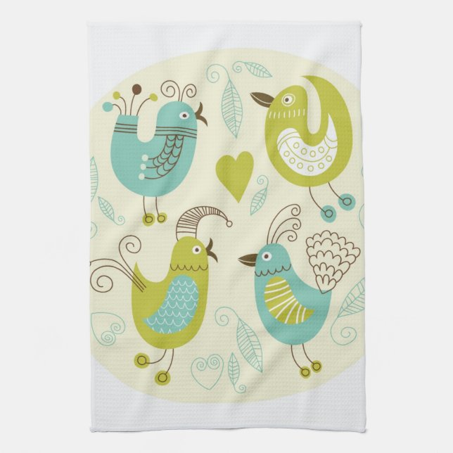 Linge De Cuisine oiseaux de bande dessinée de cate (Vertical)