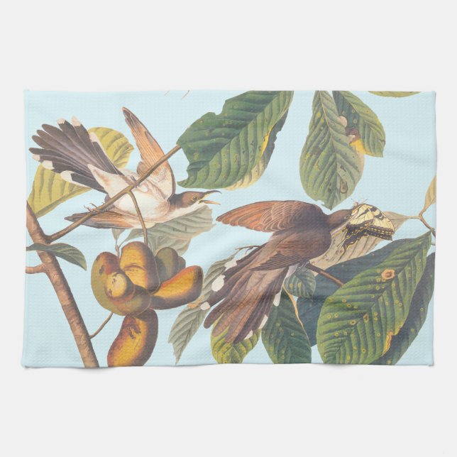 Linge De Cuisine Oiseaux de cacao à bec jaune Audubon dans un arbre (Horizontal)