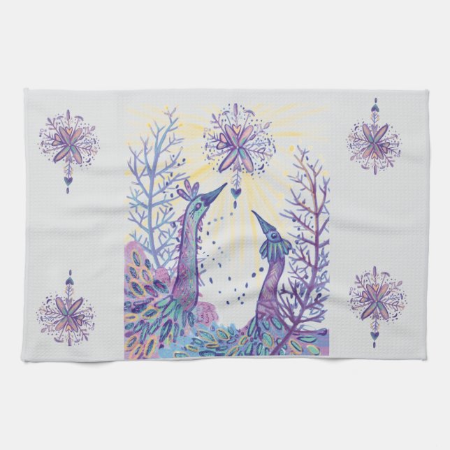 Linge De Cuisine oiseaux de noël (Horizontal)